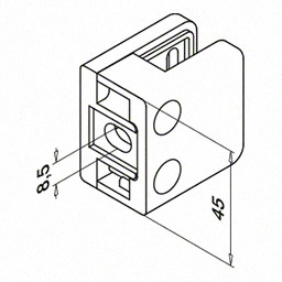 Square Glass Clamp Dimensions