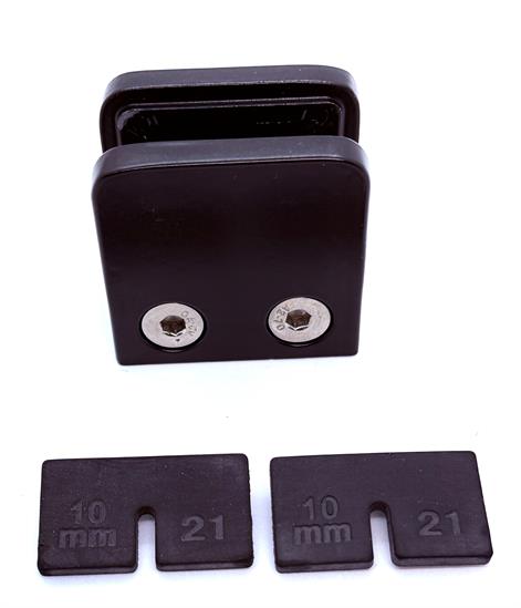 Black Square Glass Clamp 45x45