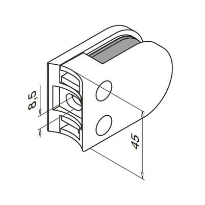 Glass Glass Tube Mount Detail