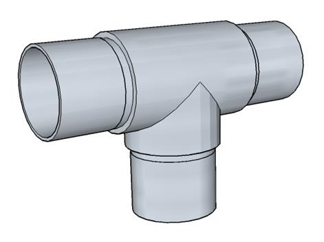 Flush fit equal 3-way T-joint