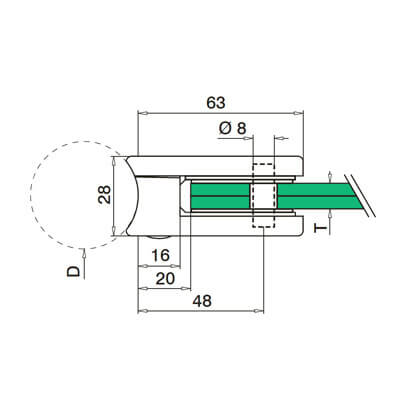 Glass Clamp Dimensions