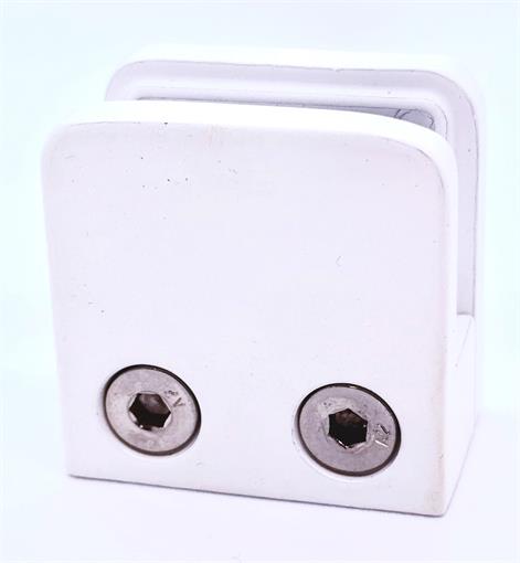 White Square Glass Clamp 45x45