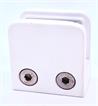 White Square Glass Clamp 45x45