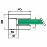 Square Glass Clamp Profile
