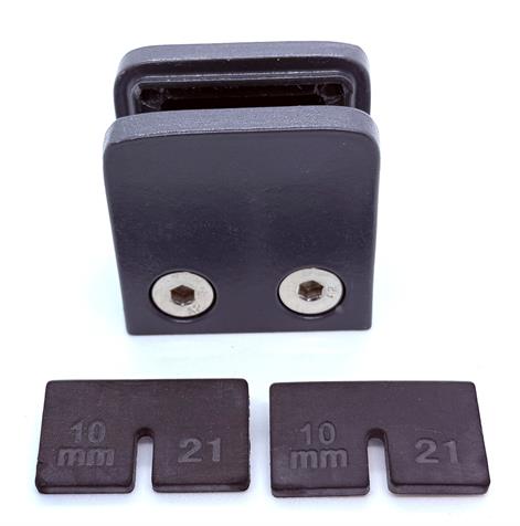 Anthracite Grey Square Glass Clamp