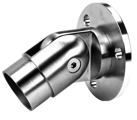 Articulated Handrail Wall Plate in stainless steel.