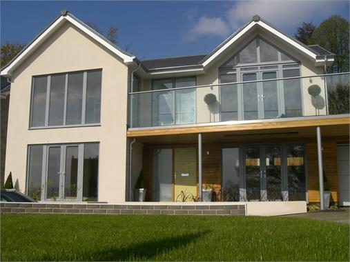 Glass Balustrade Balcony on 1st Floor of Large House